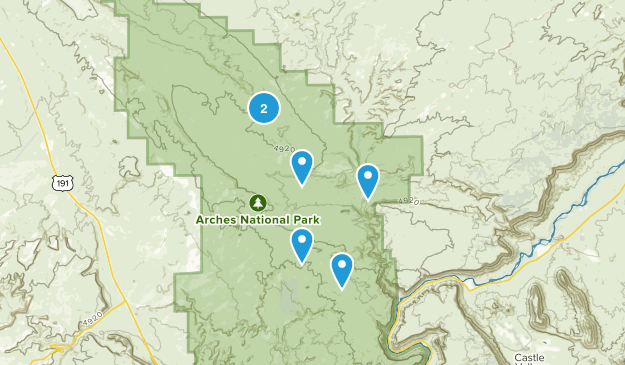 arches national park Map