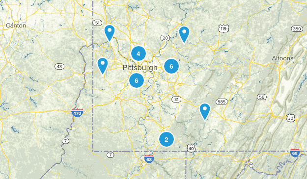 Pittsburgh hikes Map