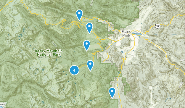 Estes Park hikes Map