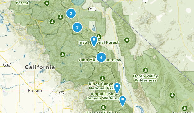 eastern sierra hikes Map
