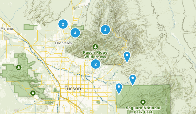 tucson area hikes Map