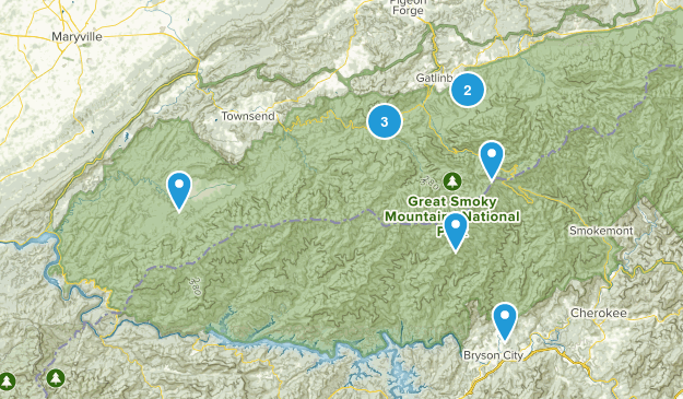 Great Smokey Mountains Park Map