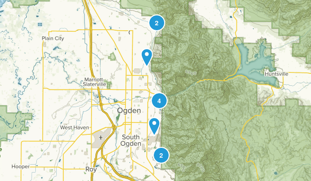 To do hikes, weber county Map