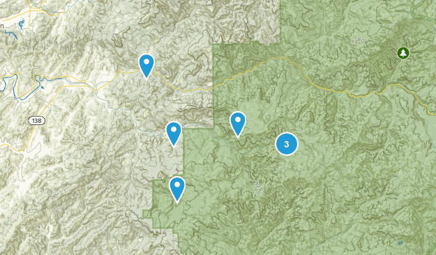 short waterfall hikes nearby Map