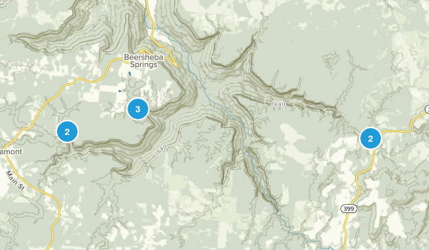 day hikes and camping trips Map