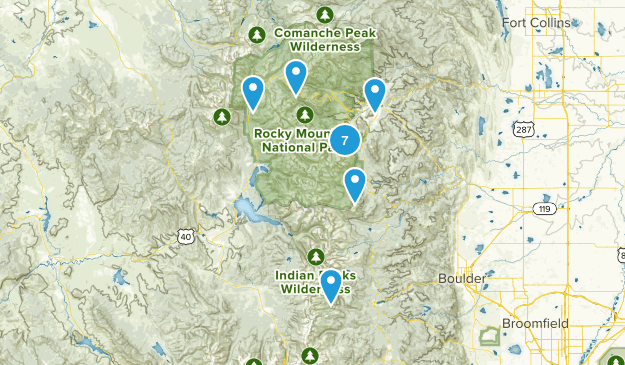 estes park hikes Map