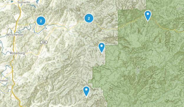 Roseburg and surrounding Map