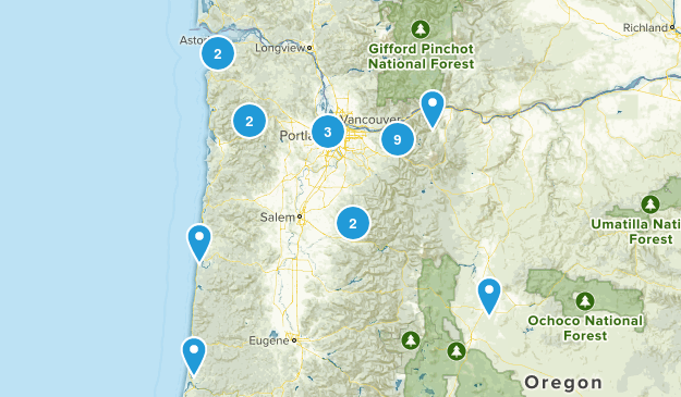 Oregon Hikes Map