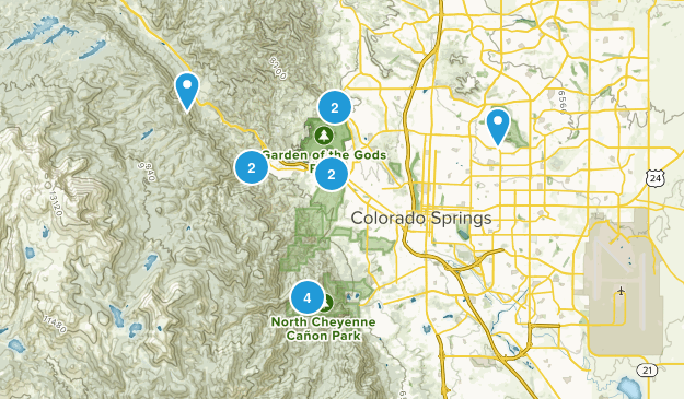 Colorado Springs Hikes Map