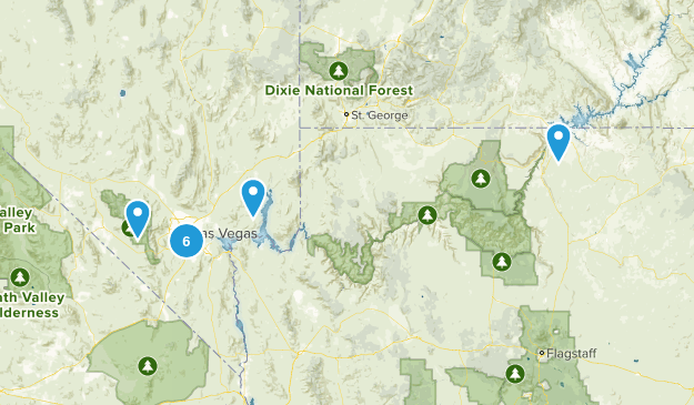 Nevada & Surrounding Hikes Map