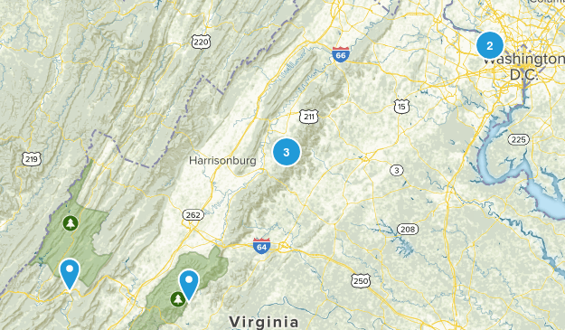 VA Waterfalls Map