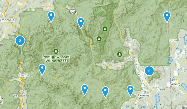 NH done hikes Map