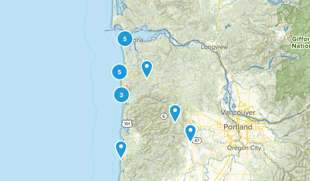 Oregon Coast Hikes Map