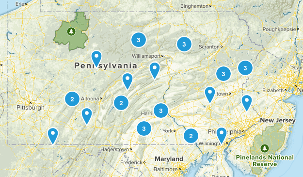 PA Hikes Map