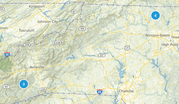 NC hikes Map
