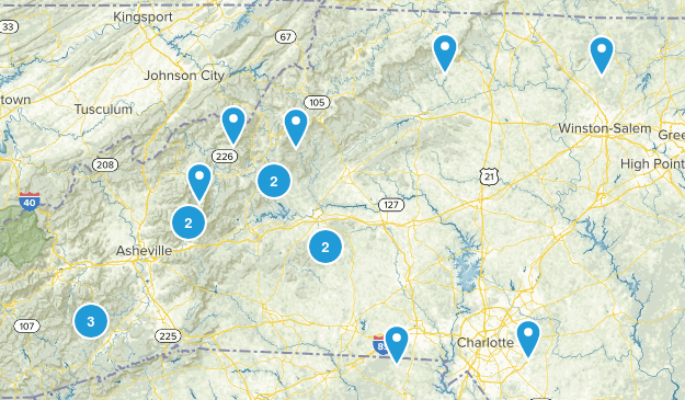 NC hikes Map