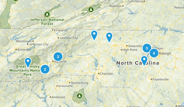 NC hikes wish list Map