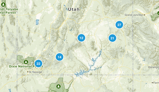 Utah National Parks Hikes Map