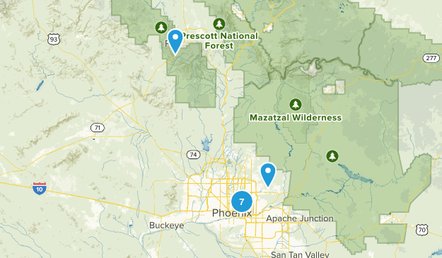 Hikes near Phoenix Map