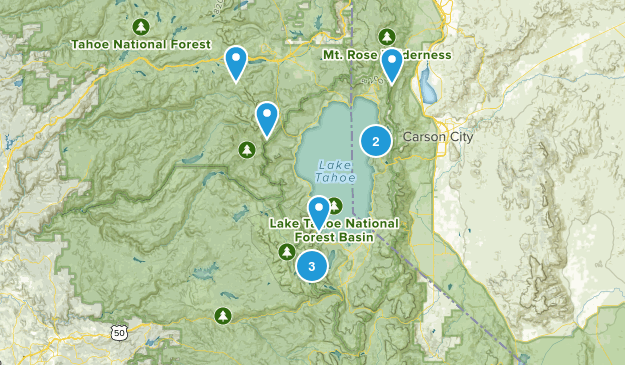 Lake Tahoe Hikes Map