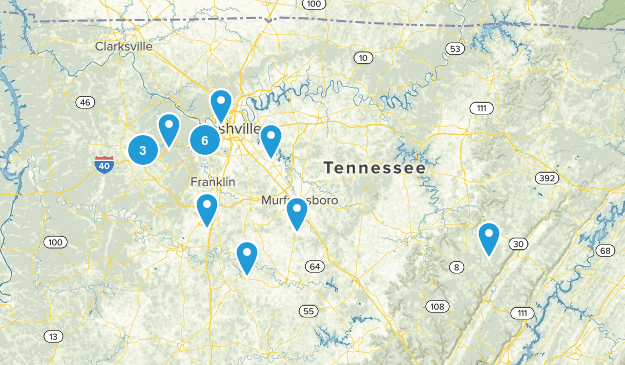Nashville Area Hikes Map