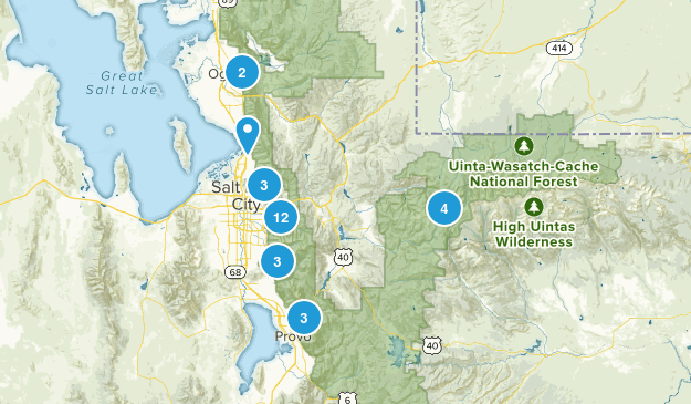 Hikes in book to hike Map
