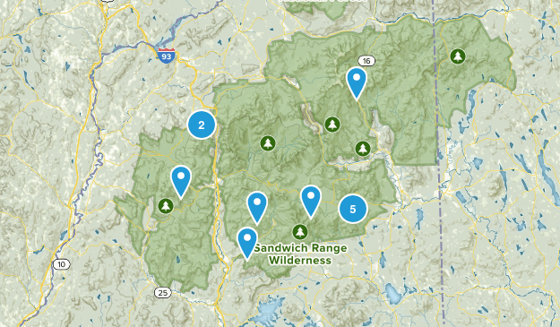 best trails of NH Map