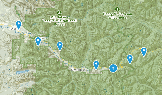 Hwy 2 Hikes Map