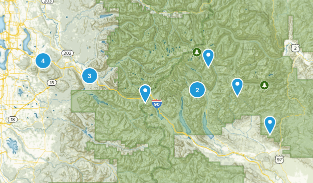 I-90 Hikes Map