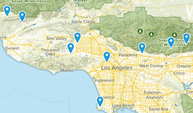 LA Area Trails (Diff/Dog) Map