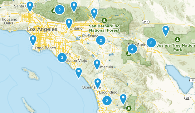 4-4.9 mile hikes Map