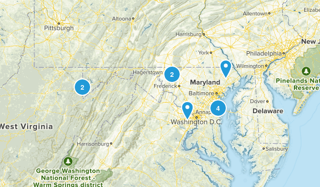 Maryland Hikes Map