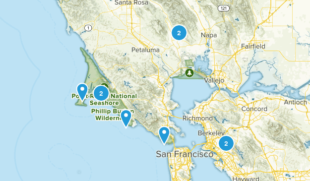 bay area hikes Map
