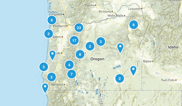 100 Classic Oregon Hikes Map
