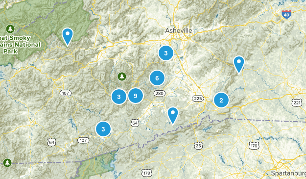 Medium Length Hikes Map