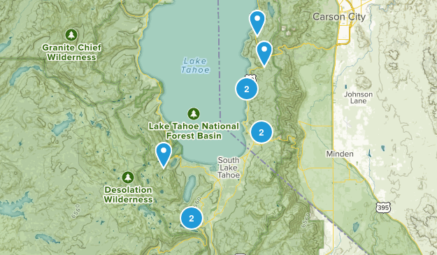 South Lake Tahoe Hikes (Nevada) Map