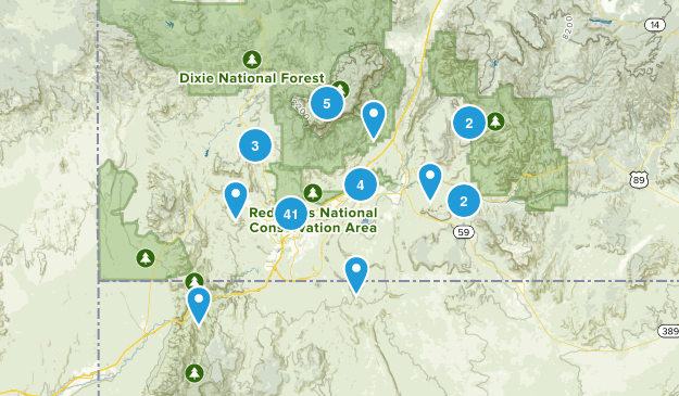 ST GEORGE HIKES Map