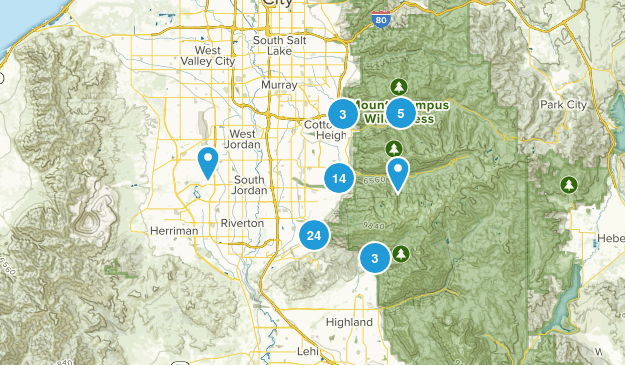 SANDY & DRAPER HIKES Map