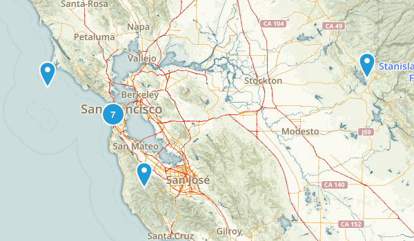 NorCal Easy Hikes Map