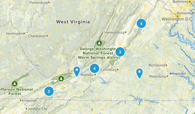 Virginia Hikes Map