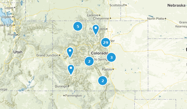 Colorado hikes done Map