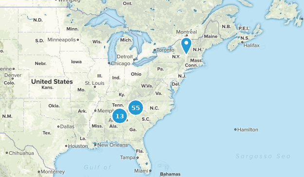 GA,SC,TN,NC TRAILS Map