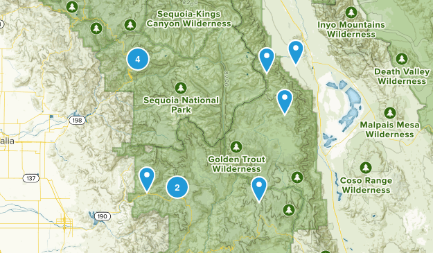 Sequoia National Park/Forest, CA Map