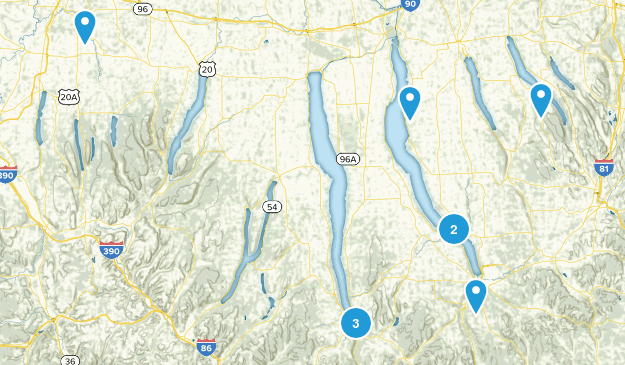 Easy Waterfall Hikes Map
