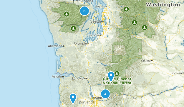 Washington hikes Map