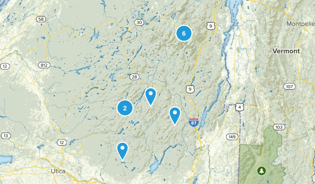 adk hikes Map