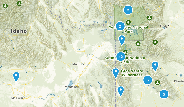Wyoming Hikes Map