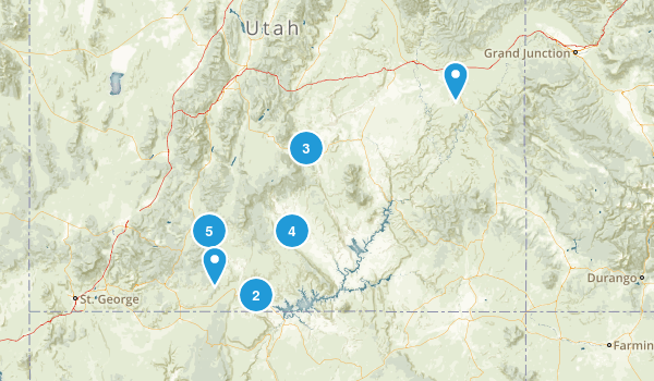 Kids Hikes in Utah Map