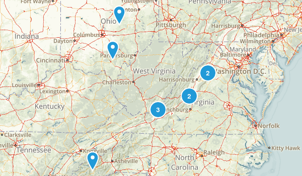 hikes for trip home Map