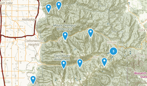 salt lake county hikes Map